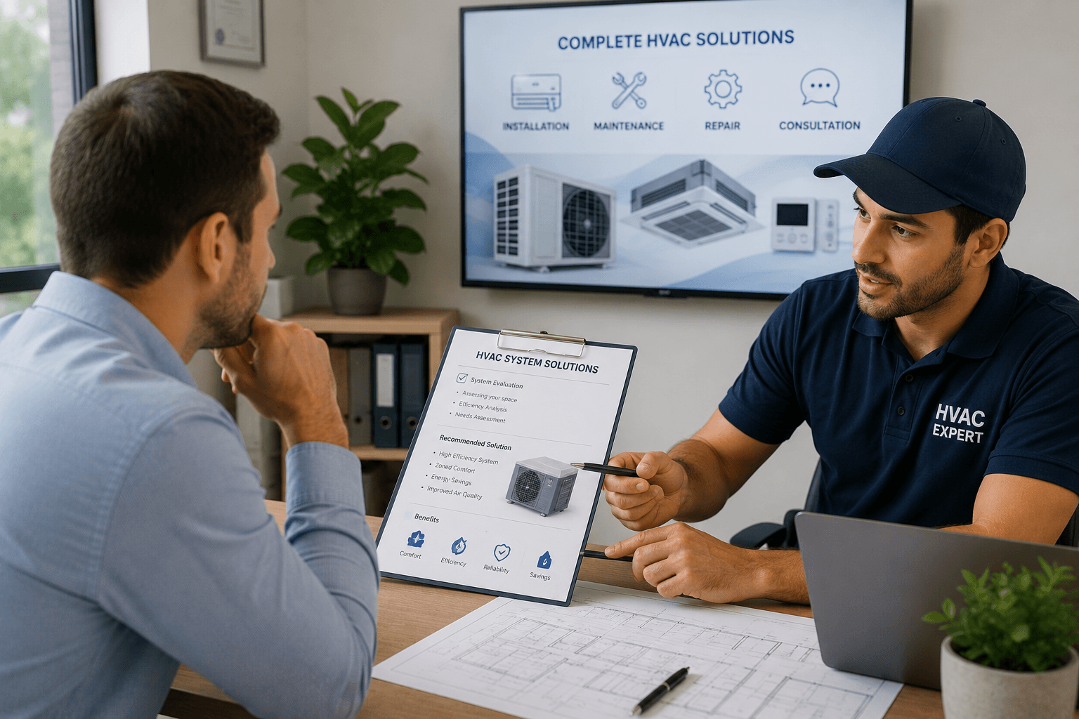 HVAC consultation and planning session for cooling solutions