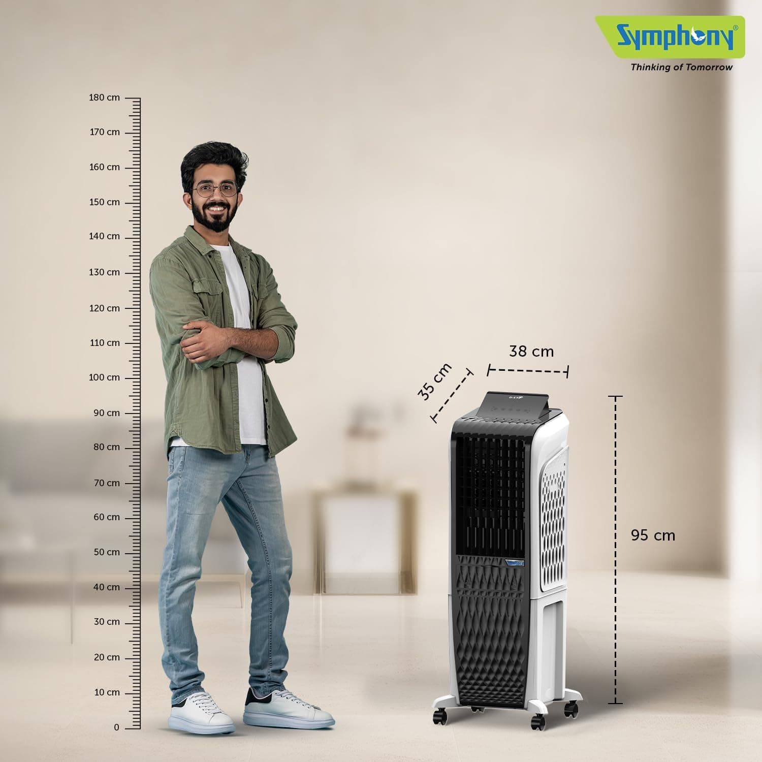 Symphony 40 Liter Residential Portable Tower Air Cooler – DIET3D-40i image 2