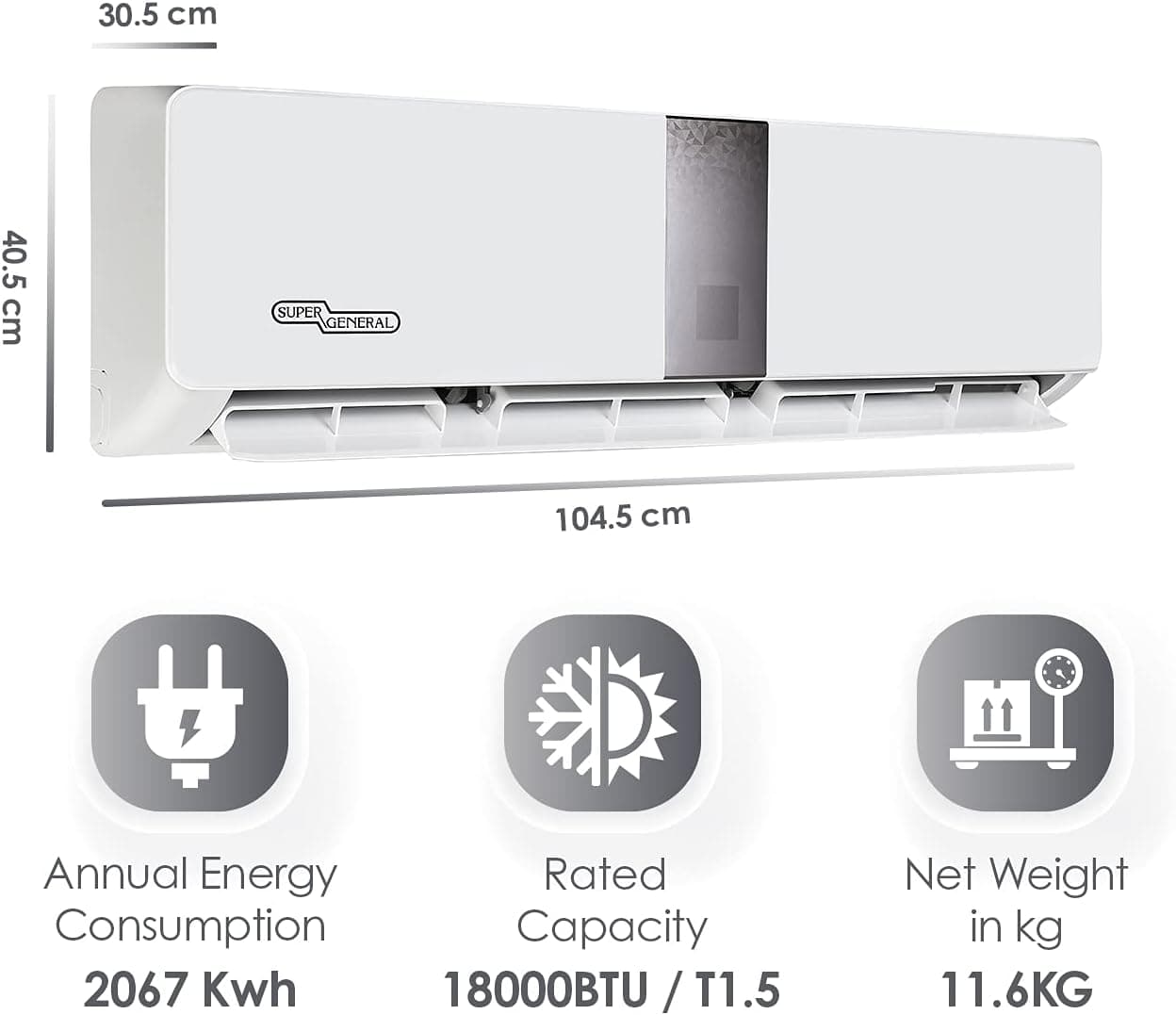 SUPER GENERAL 1.5 Tons Rotary Non-Inverter SGS181KE (1.5T) image 2