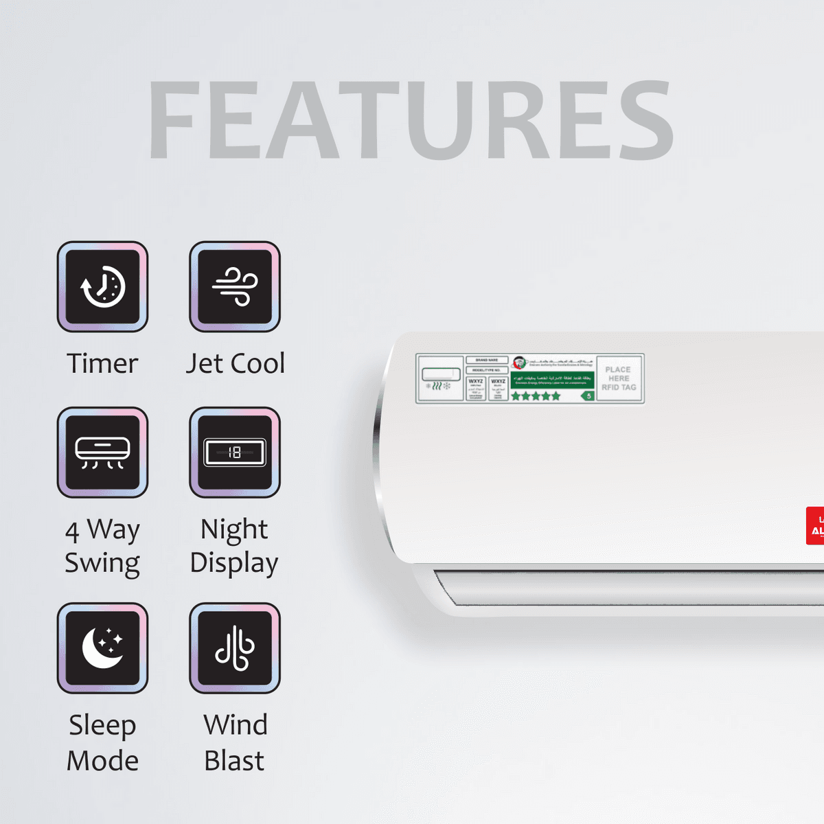 ALONSA AL-32SACCH-P wall mounted split AC
