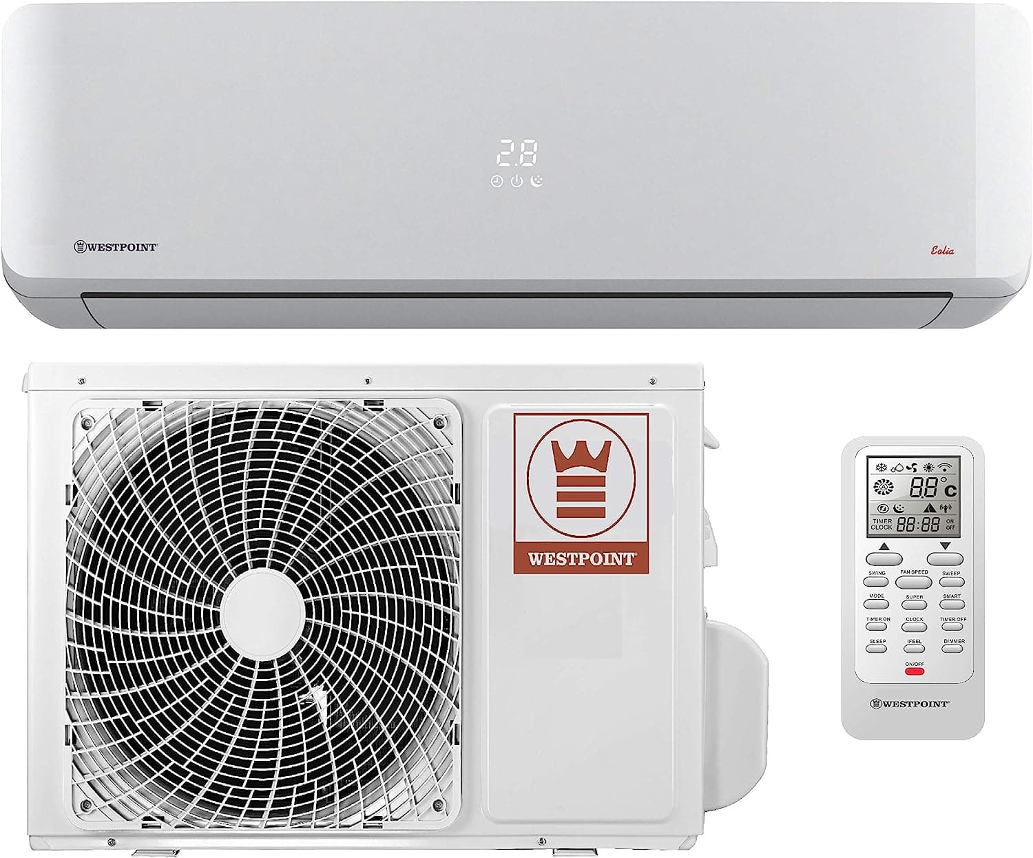 Westpoint 1 Ton Split Air Conditioner R410, 12000 BTU White Color Model – WST-1221.L