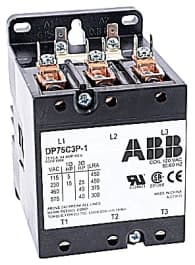 ABB, DP75C3P-F, 3 Pole, 75 Amps, 24VAC Coil, Definite Purpose Contactor
