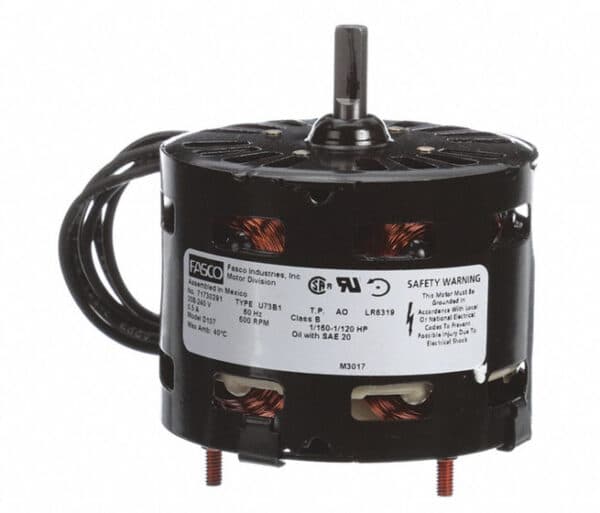 Fasco D107 Motor | 1/160 hp 600 RPM CCW 3.3″ Diameter 208-240 Volts