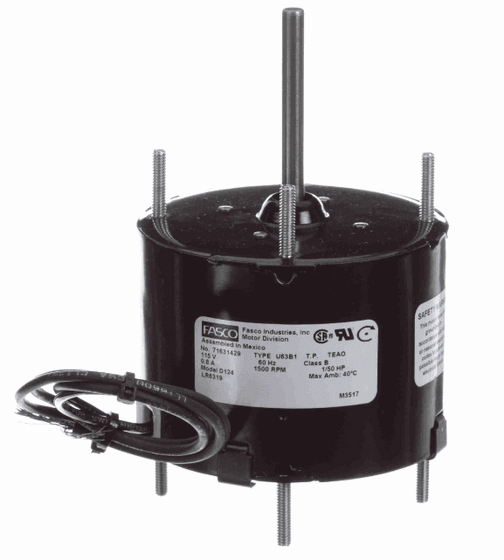 Fasco D124 Motor | 1/50 hp 1500 RPM CW 3.3″ Diameter 115 Volts
