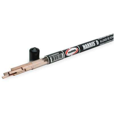 Harris Brazing Alloy: Phos Copper, BCuP-2, 0.05 in x 1/8 in x 20 in, Bare 0, 7 PK