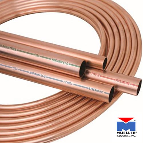 Mueller Streamline Temperature Control Copper Tubes