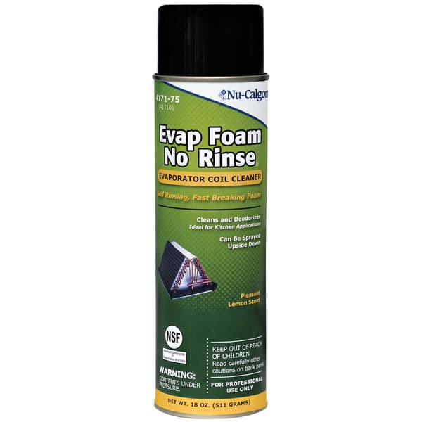 Nu-Calgon 4171-75 18 oz. Evap Foam No Rinse Aerosol Evaporator Coil Cleaner – 6/Case