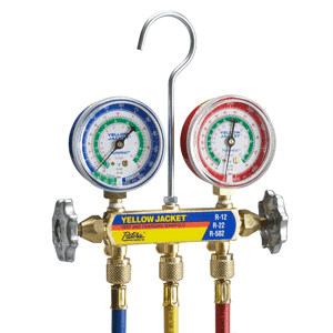 Yellow Jacket 41715 2-Valve Brass Charging Manifold with 60in Hoses